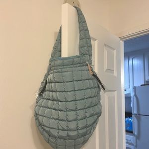 Free people quilted carryall in Sky.
